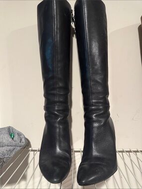 Via Spiga Black Over the Knee Boots